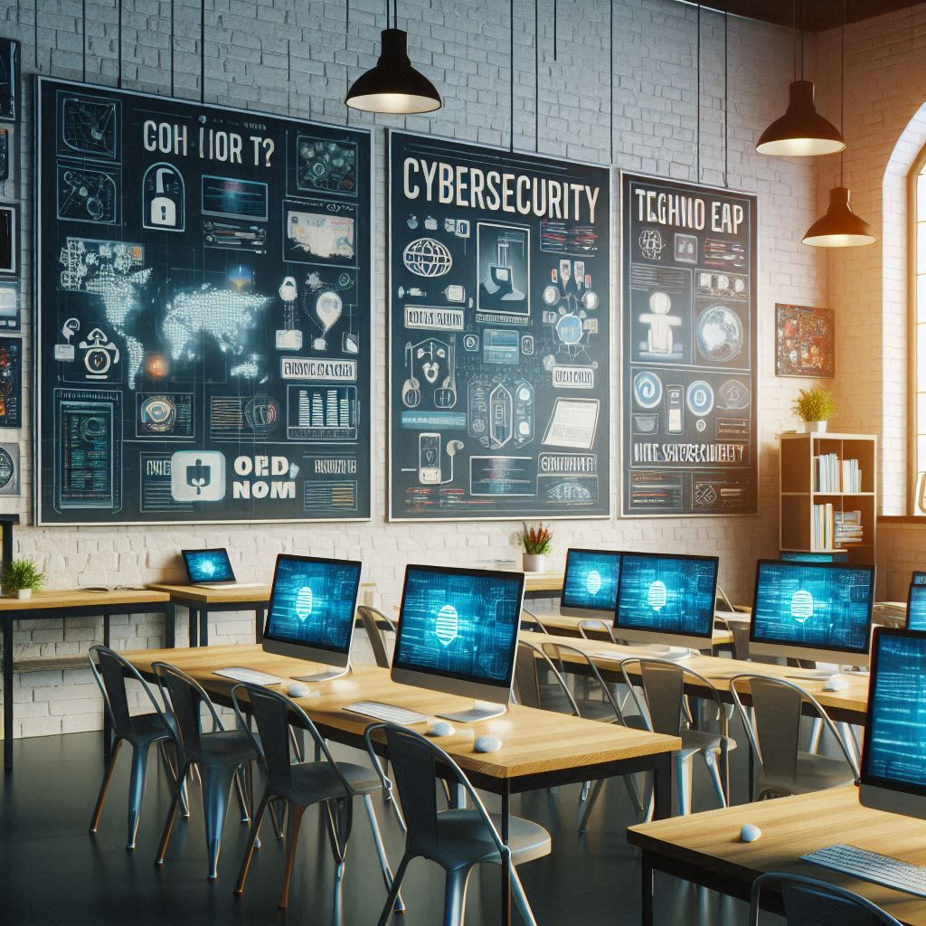 girls in cybersecurity no people classroom